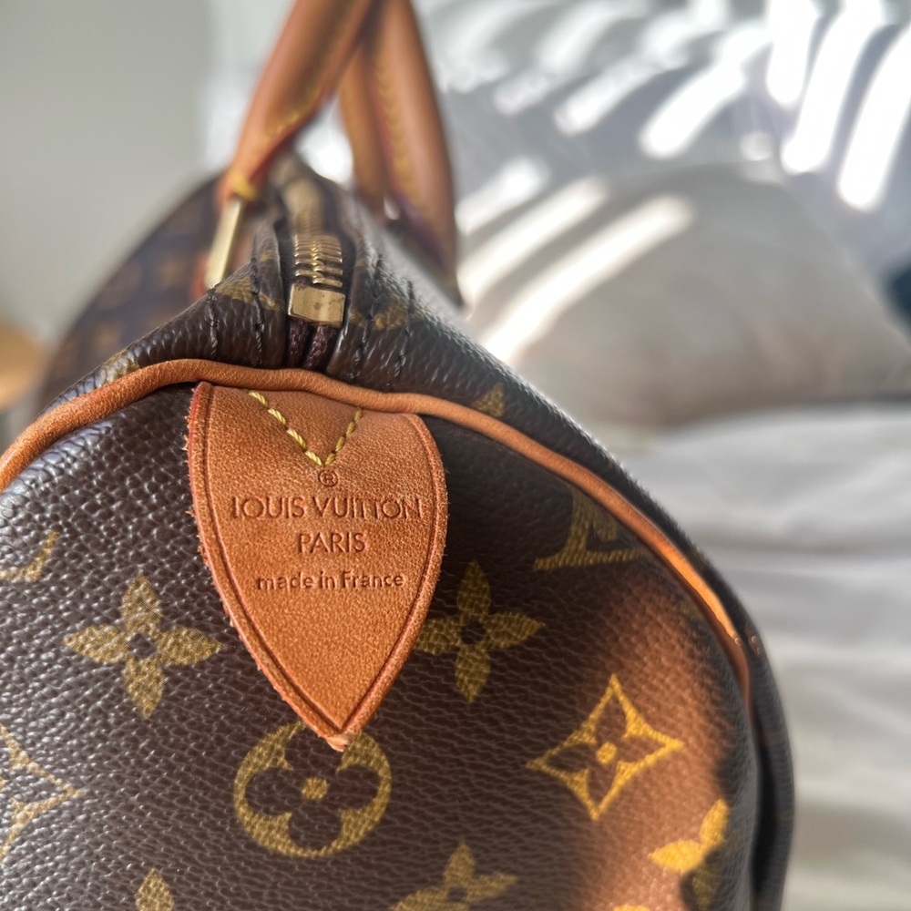 Louis Vuitton Brown Duffel Bag Speedy 35 - Picture 4 of 17